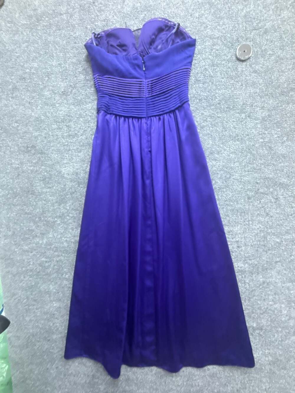 Coya Collection Long Strapless Purple Prom Formal Dress with shawl